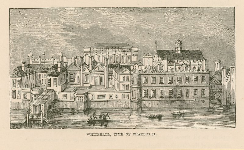Whitehall vanaf de rivier de Theems door English School
