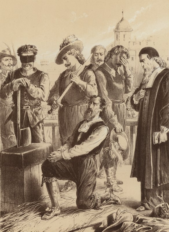 William Burggraaf Stafford, "Hij knielde neer voor het blok" door English School