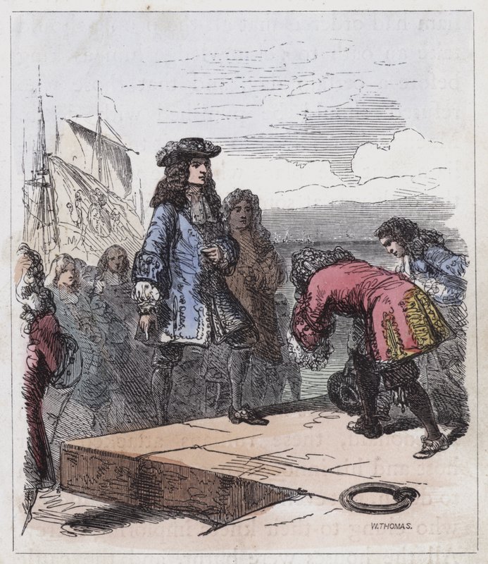 Willem van Oranje landt bij Torbay door English School