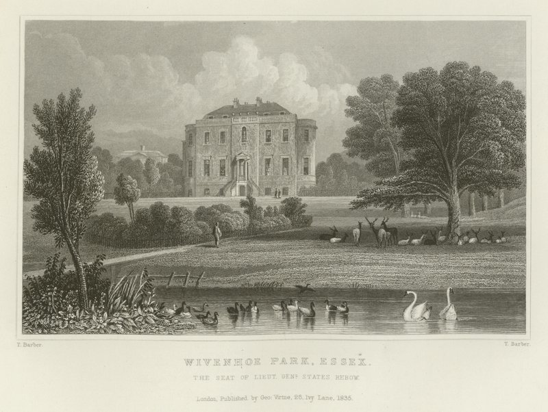 Wivenhoe Park, Essex, het landgoed van luitenant-generaal States Rebow door English School