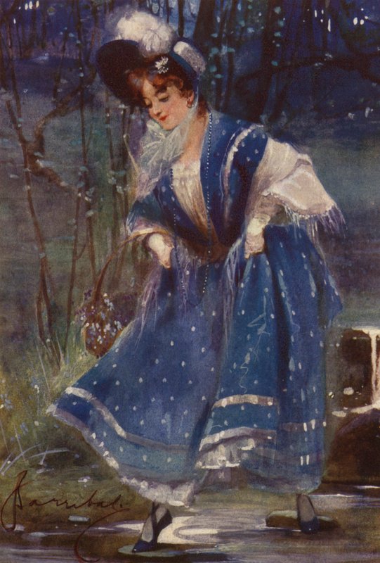 Vrouw in blauw, kalenderontwerp door English School