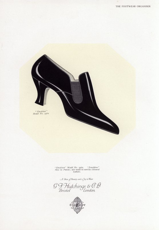 Dames schoen advertentie, 1930s door English School