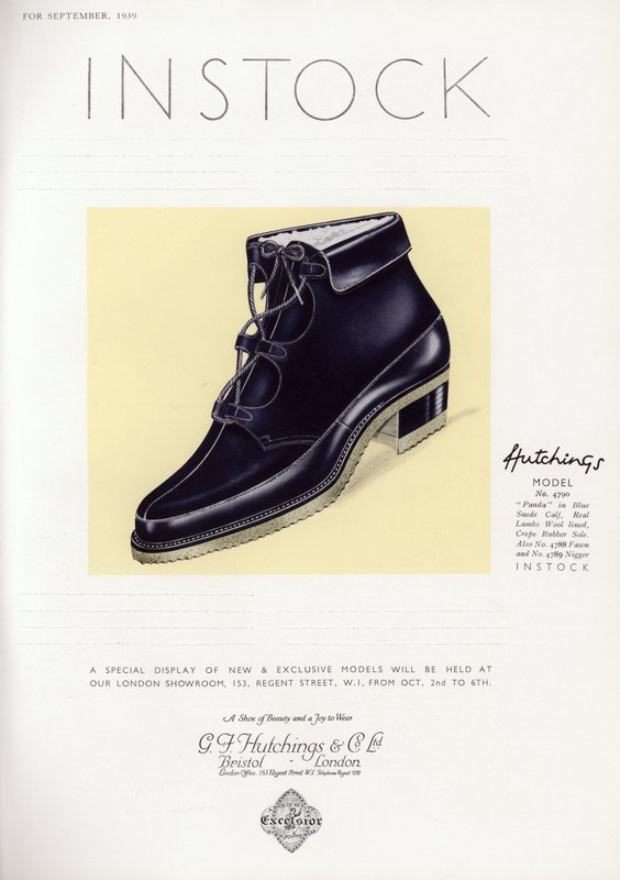 Advertentie voor damesschoenen, 1930s door English School