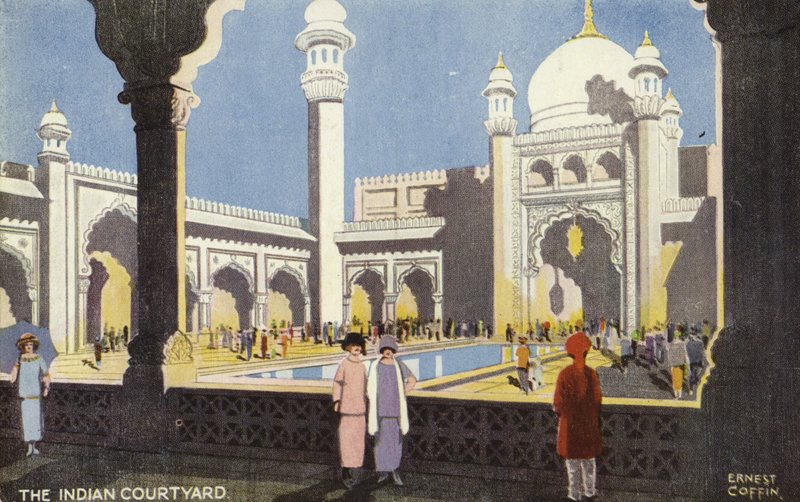 De Indiase Binnenplaats, British Empire Exhibition, Wembley, 1924 door Ernest Coffin