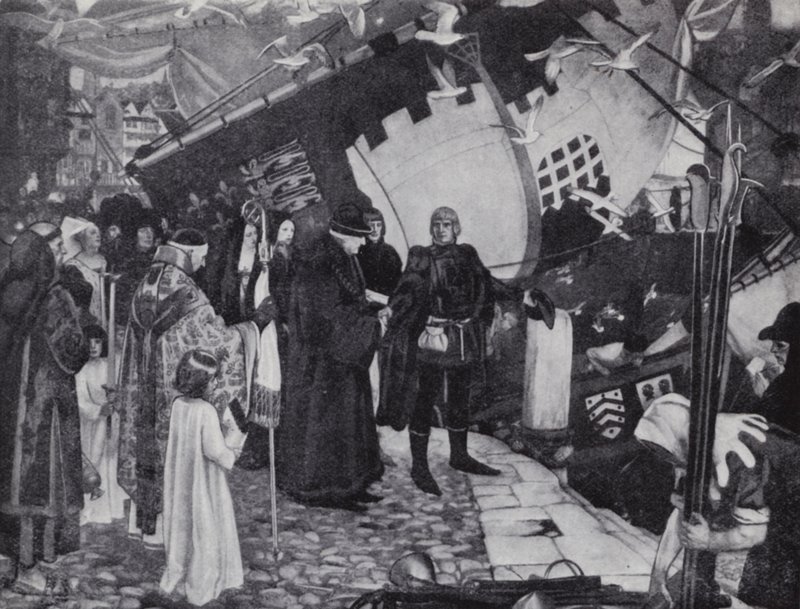 Italiaans-Engelse ontdekkingsreiziger, John Cabot, die de Noord-Amerikaanse kustlijn ontdekte door Ernest (after) Board