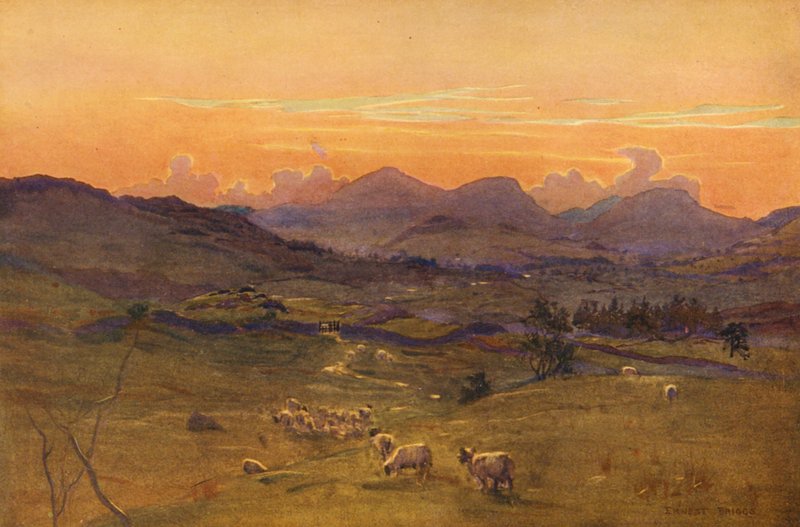 De vallei van de Ken, avond door Ernest Edward Briggs