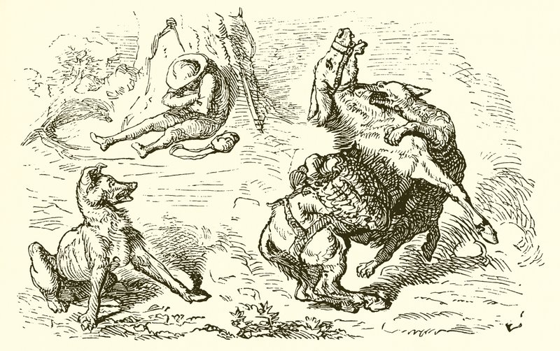 De Ezel, de Hond en de Wolf door Ernest Henry Griset