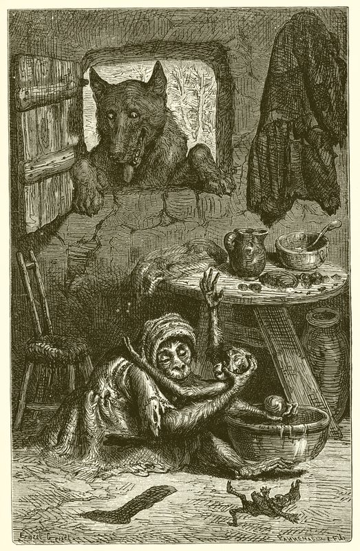 De verpleegster en de wolf door Ernest Henry Griset