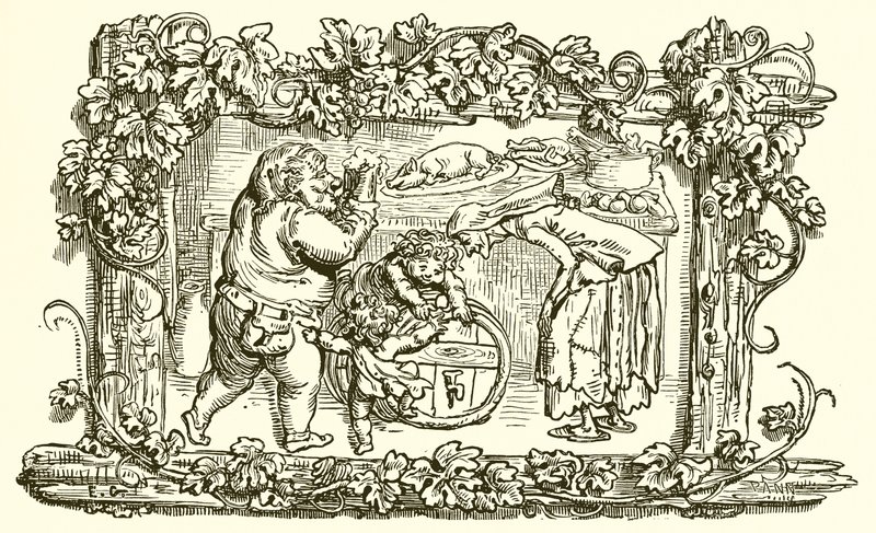 De oude vrouw en het lege vat door Ernest Henry Griset