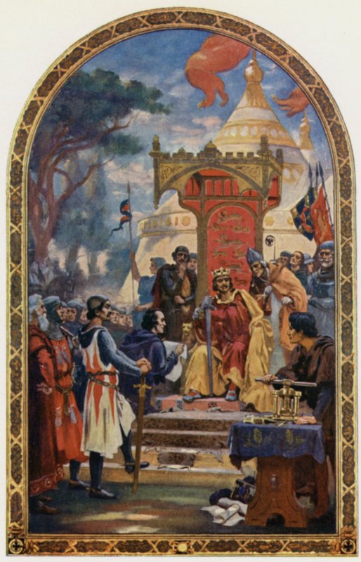 Koning Jan ondertekent Magna Charta door Ernest Normand