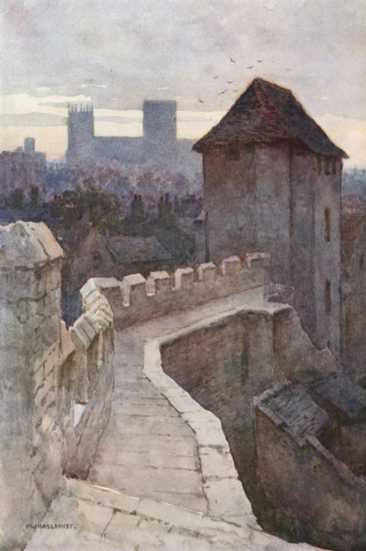 Fishergate Postern vanaf de Muren door Ernest William Haslehust