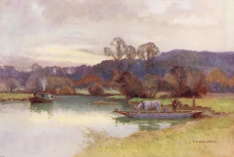 Rivier de Theems: Uitzicht op Nuneham Woods door Ernest William Haslehust