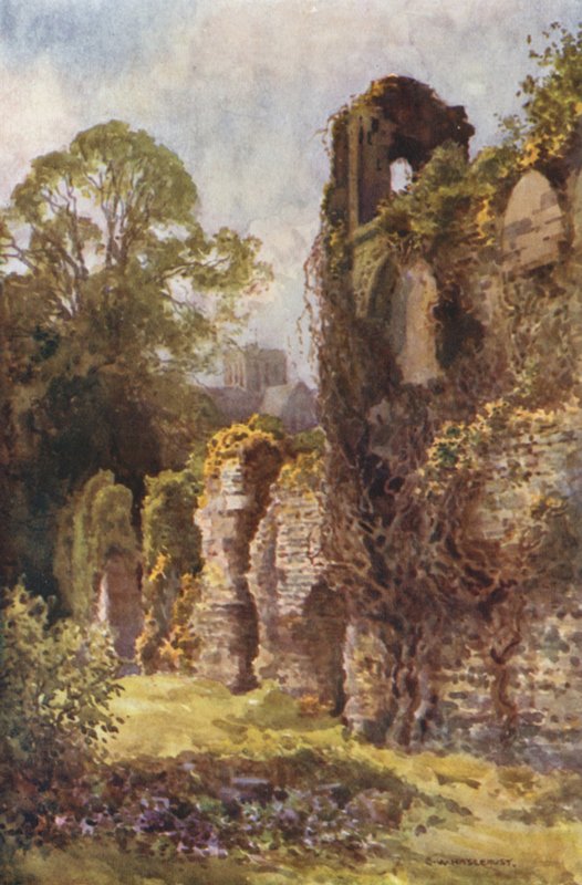 Ruïnes van Wolvesey Kasteel door Ernest William Haslehust