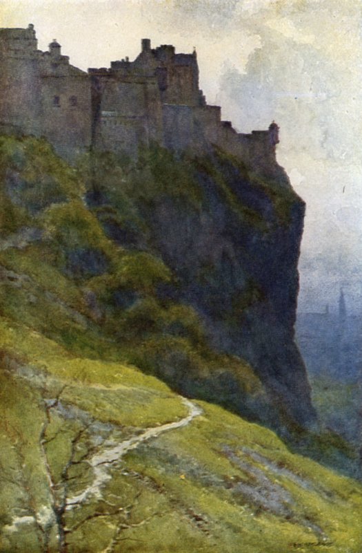 Het kasteel (kleur litho) door Ernest William Haslehust