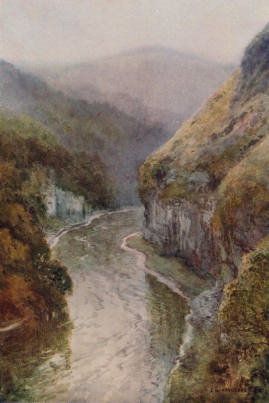 De Wye bij Cressbrook Dale door Ernest William Haslehust