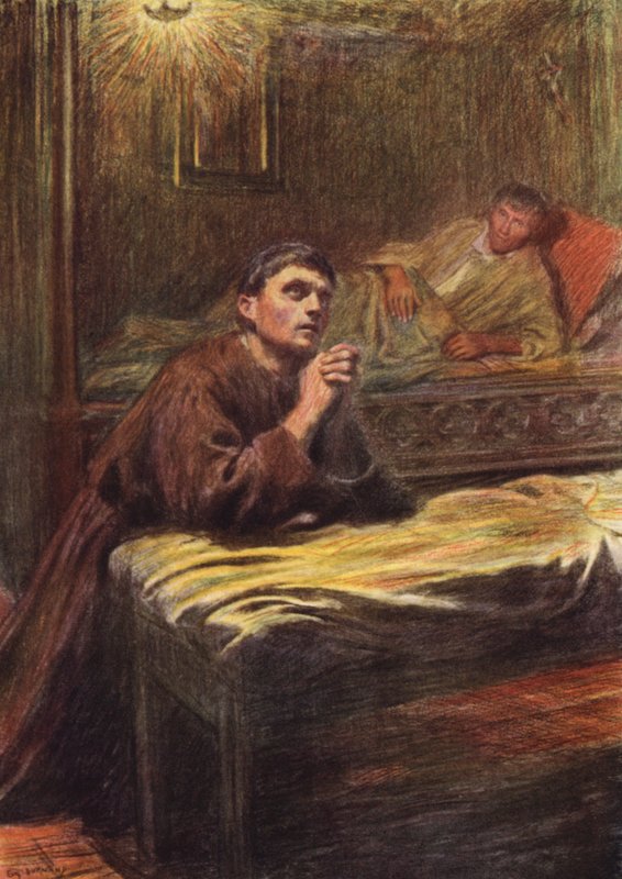 Bekering van broeder Bernard van Quintavalle door Eugene (after) Burnand