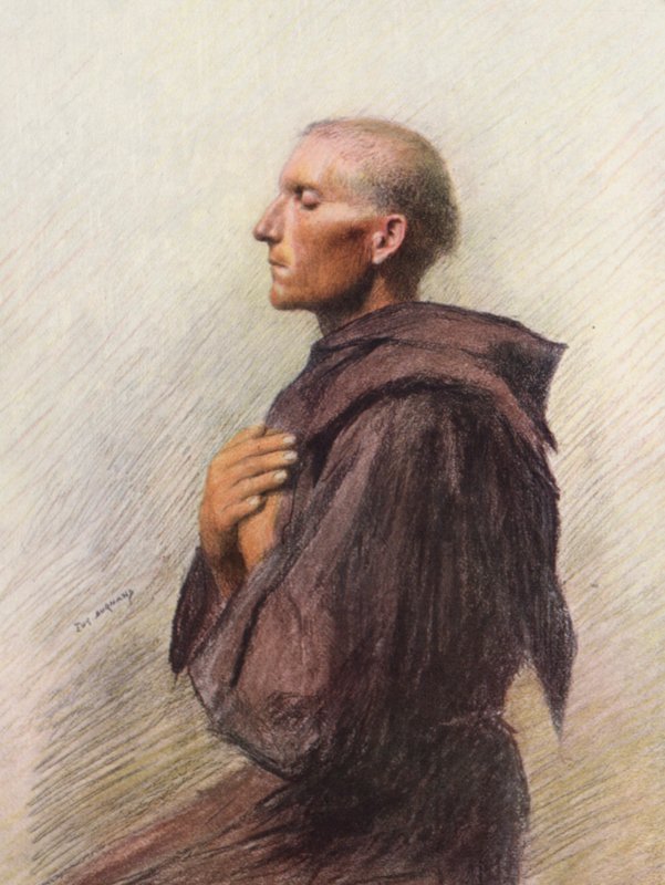 Broeder Bernard van Quintavalle door Eugene (after) Burnand
