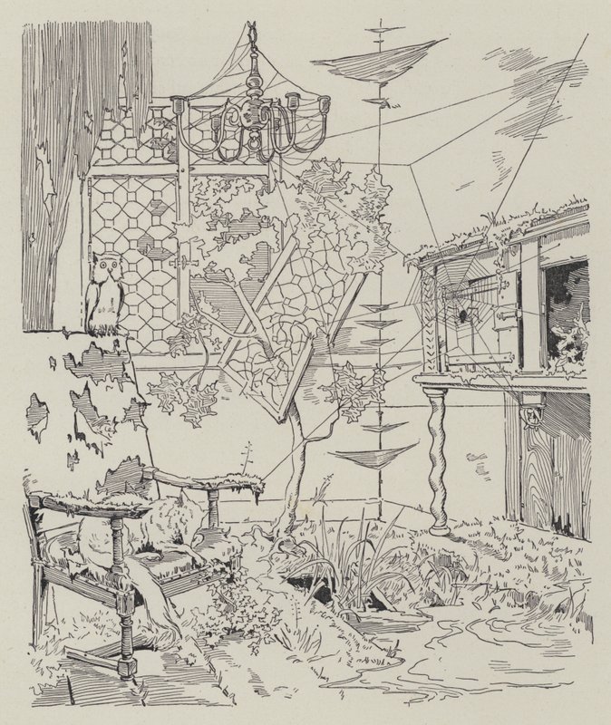 Scene uit La Dame de Gai-Fredon, door Quatrelles (Ernest L