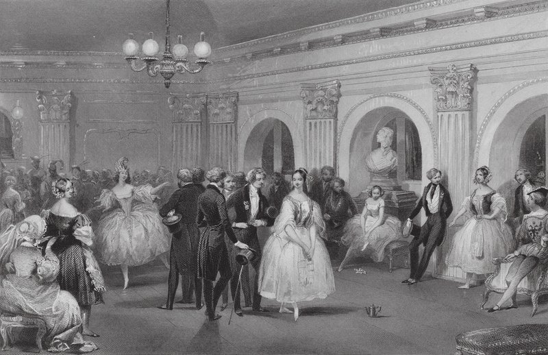 De Groene, Kamer van de Opera (gravure) door Eugene Louis (after) Lami