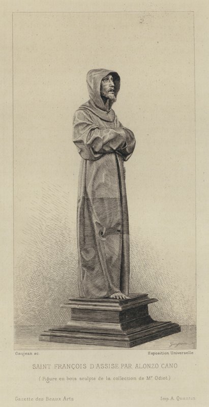 Houten beeld van St. Franciscus van Assisi door Alonzo Cano door Eugène Gaujean