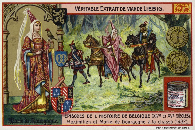 Maria van Bourgondië en haar man, aartshertog Maximiliaan van Oostenrijk, op jacht, 1482 door European School