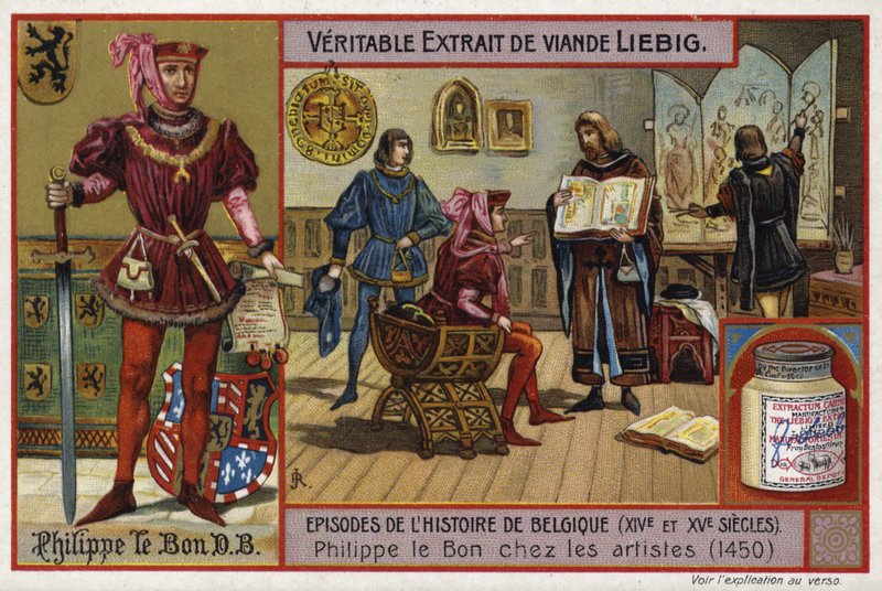 Filips de Goede, hertog van Bourgondië, ontmoet kunstenaars, 1450 door European School