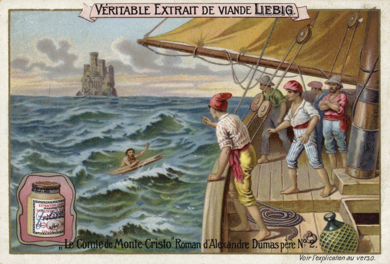 Scène uit De Graaf van Monte Cristo, door Alexandre Dumas door European School