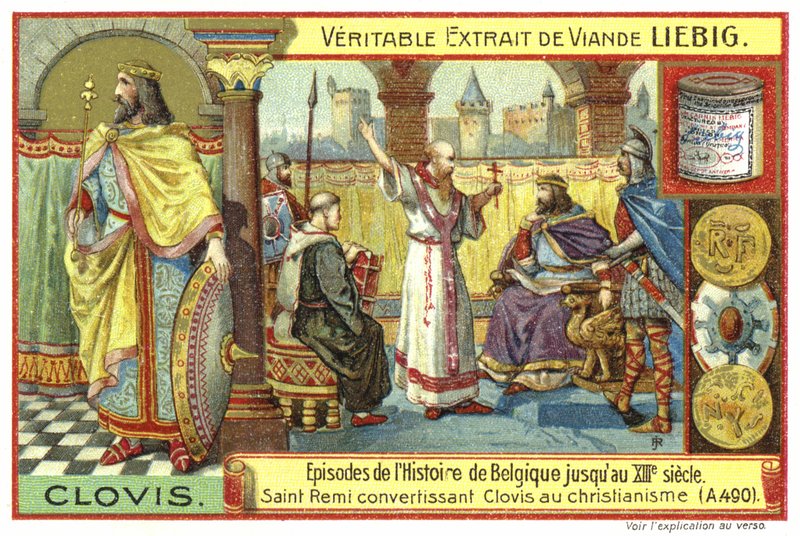 St. Remigius bekeert Clovis I, koning van de Franken, tot het christendom, 490 door European School