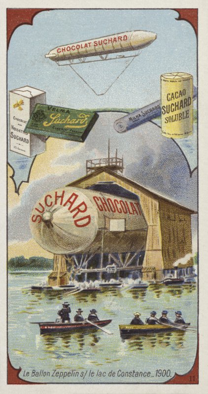 Het luchtschip Zeppelin op het Bodenmeer, 1900 door European School