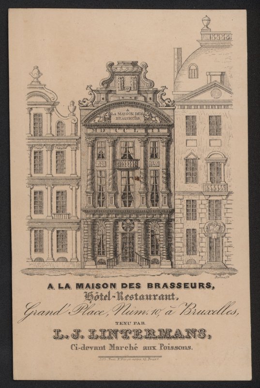 A La Maison Des Brasseurs, Hotel Restaurant, Brussel, L J Lintermans door European School