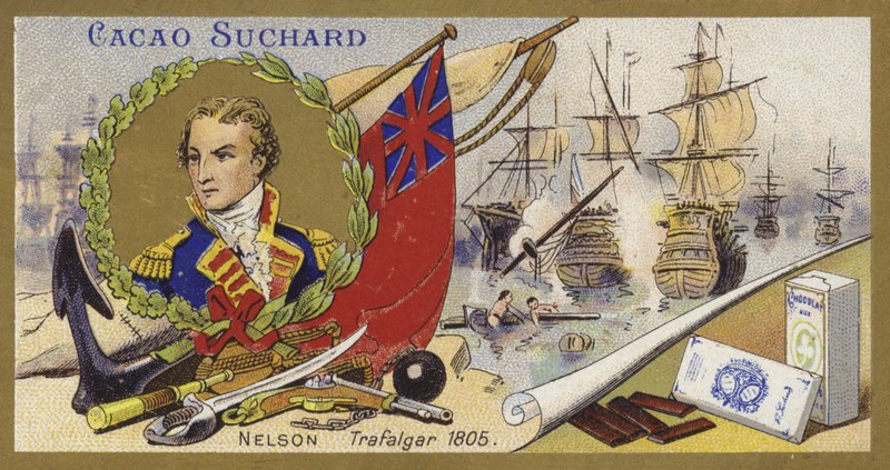 Admiraal Lord Nelson en de Slag bij Trafalgar, 1805 door European School