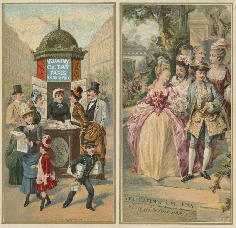 Advertentie voor Veloutine Charles Fay rijstpoeder door European School