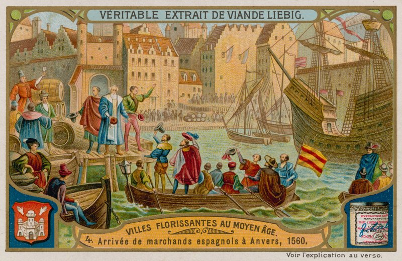Aankomst van de Spaanse kooplieden in Antwerpen in 1560 door European School
