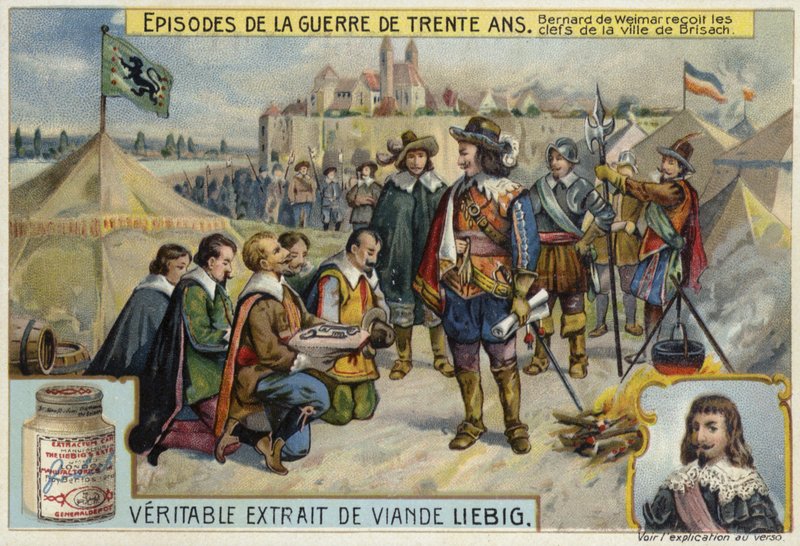 Bernard van Saksen-Weimar ontvangt de sleutels van de stad Breisach, 1638 door European School