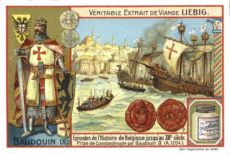 Inname van Constantinopel door Boudewijn IX, graaf van Vlaanderen, 1204 door European School