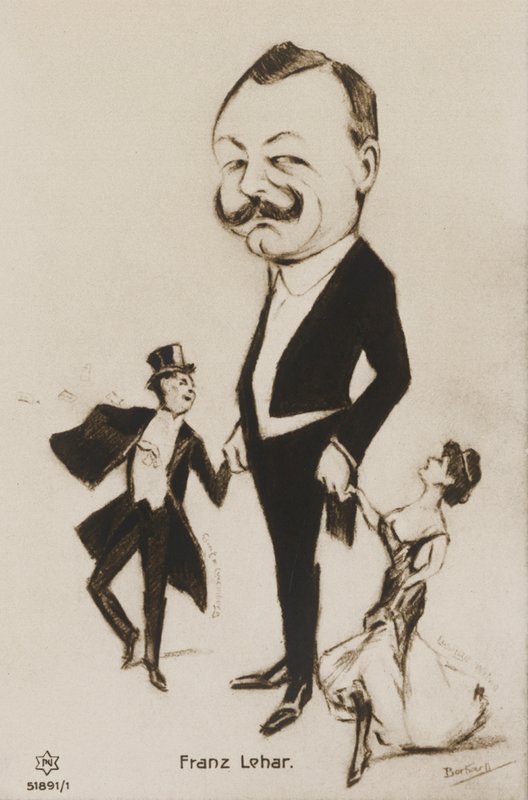 Cartoonportret van Franz Lehar door European School