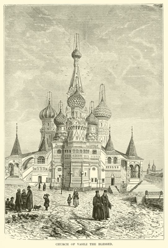 Kerk van Vasili de Gezegende (gravure) door European School