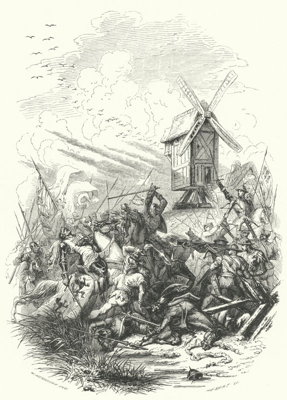 Dood van Jan van Bohemen bij de Slag bij Crecy, 1346 door European School