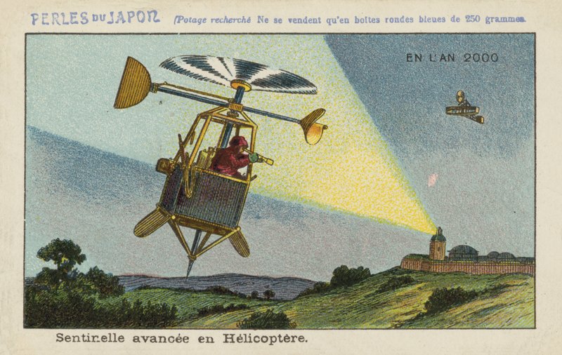 Vooruitgeschoven wachtpost in een helikopter in het jaar 2000 door European School