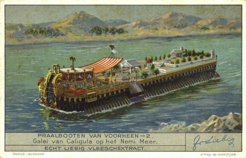 Galjoen van de Romeinse keizer Caligula op het Meer van Nemi, Italië, 1e eeuw door European School