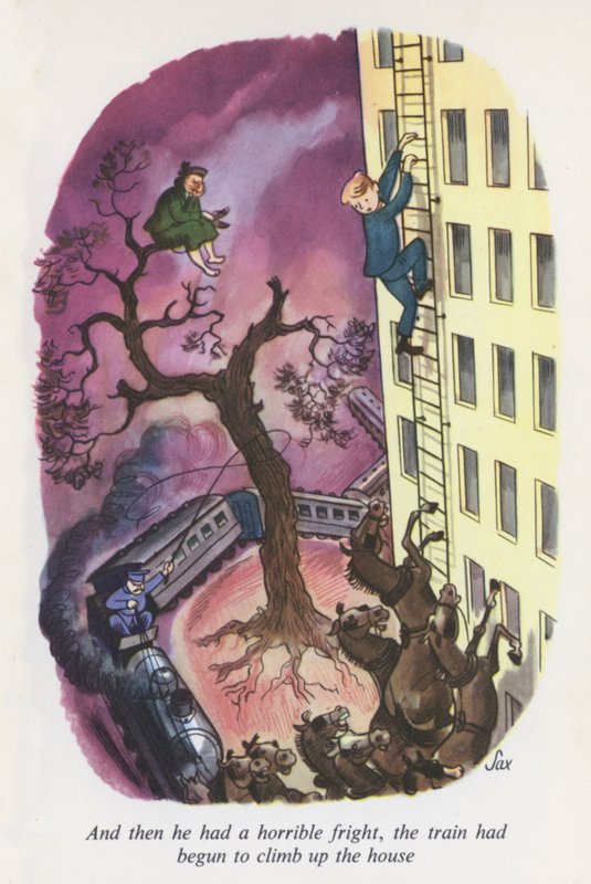 Illustratie voor Emil en de detectives (kleurenlitho) door European School