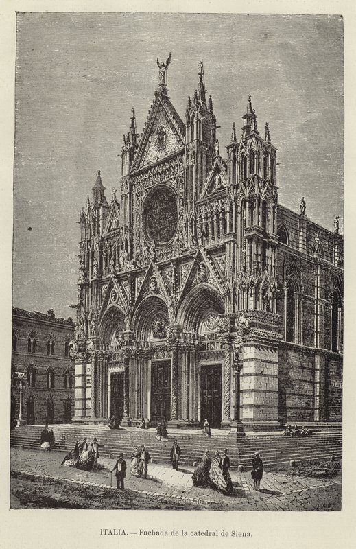 Italië - Voorgevel van de kathedraal van Siena door European School