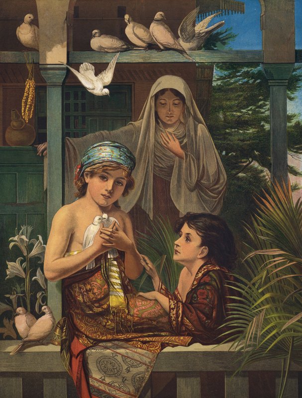 Jezus Christus en Johannes de Doper als jongens, met de Maagd Maria door European School