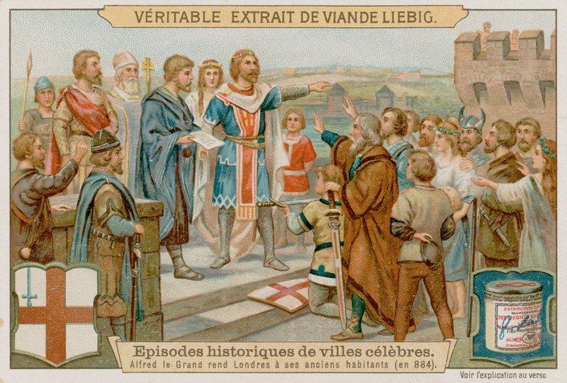 Koning Alfred de Grote verdrijft de Denen uit Londen in 884 n.Chr. door European School