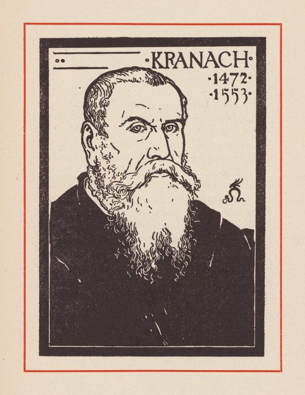 Lucas Cranach de Oudere, Duitse renaissancekunstenaar (litho) door European School
