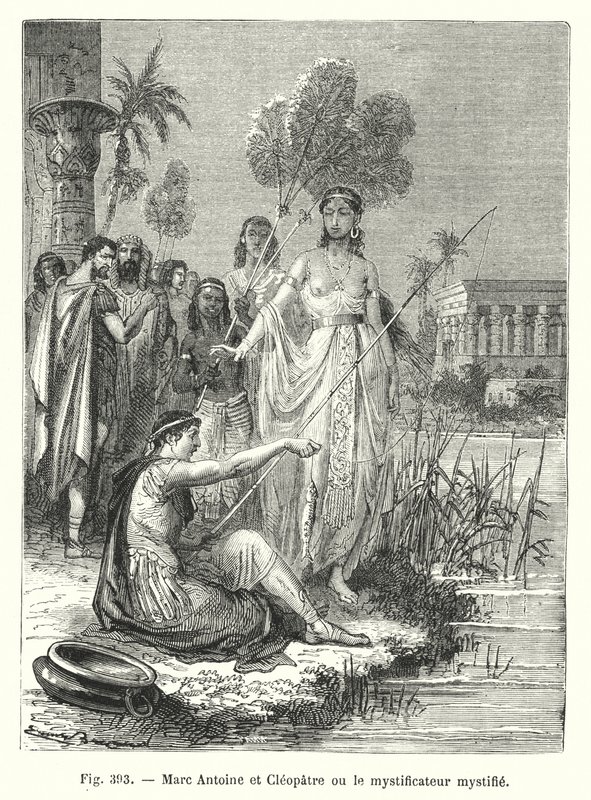 Marcus Antonius en Cleopatra of de misleider misleid (gravure) door European School