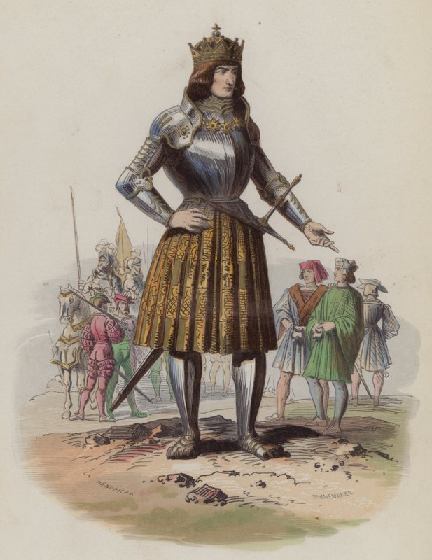 Maximiliaan I, Heilige Roomse Keizer (gekleurde gravure) door European School