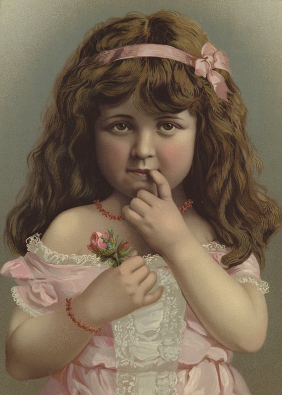 Portret van een meisje met een bloem door European School