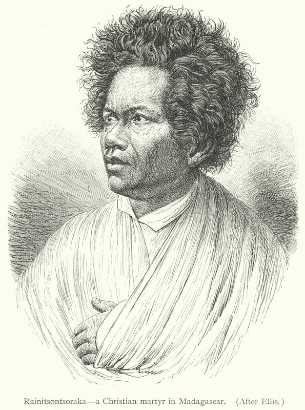 Rainitsontsoraka, een christelijke martelaar in Madagaskar (gravure) door European School
