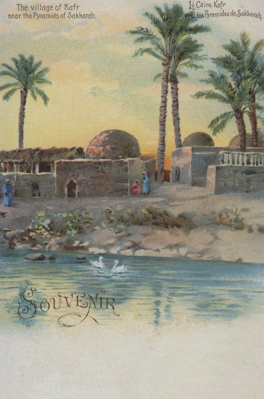 Dorp Kafr nabij de piramides van Saqqara, Egypte door European School